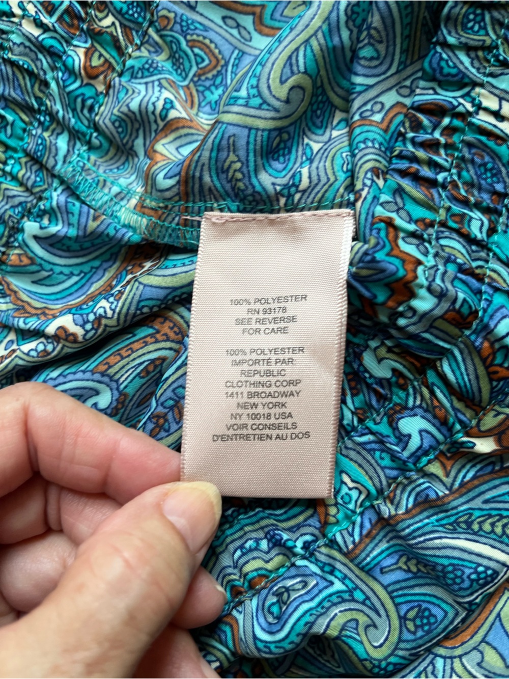 Philosophy Republic teal paisley wide leg pull on palazzo lounge pant.Size small - Picture 9 of 16